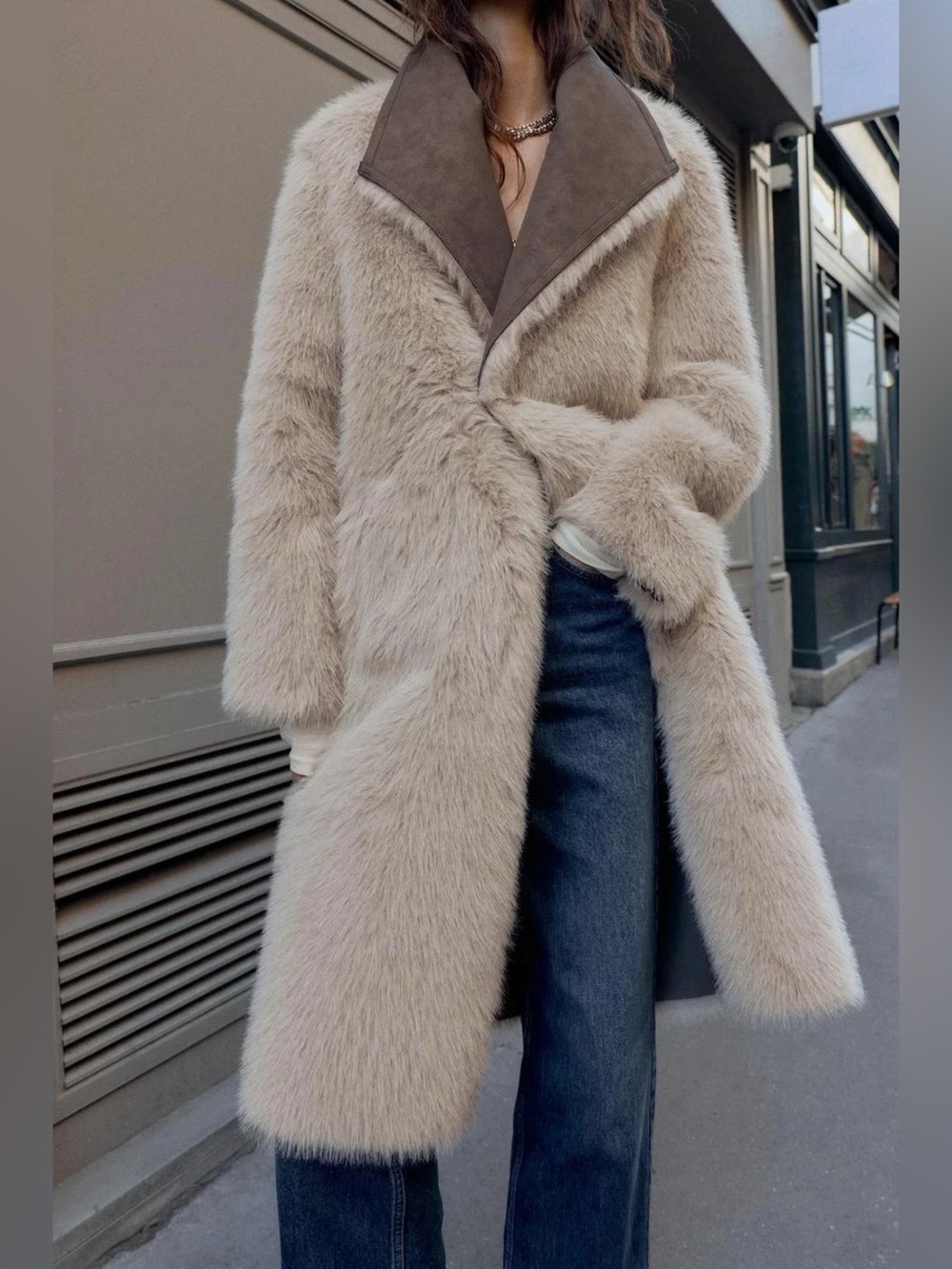 ZARA ~ Reversible Double Faced Faux Fur Coat - Picture 10 of 15